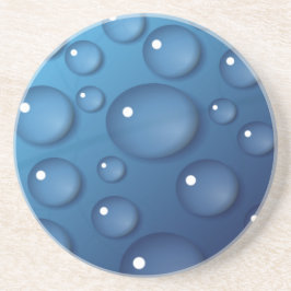 Porta-copos De Arenito Textura de gota de água azul