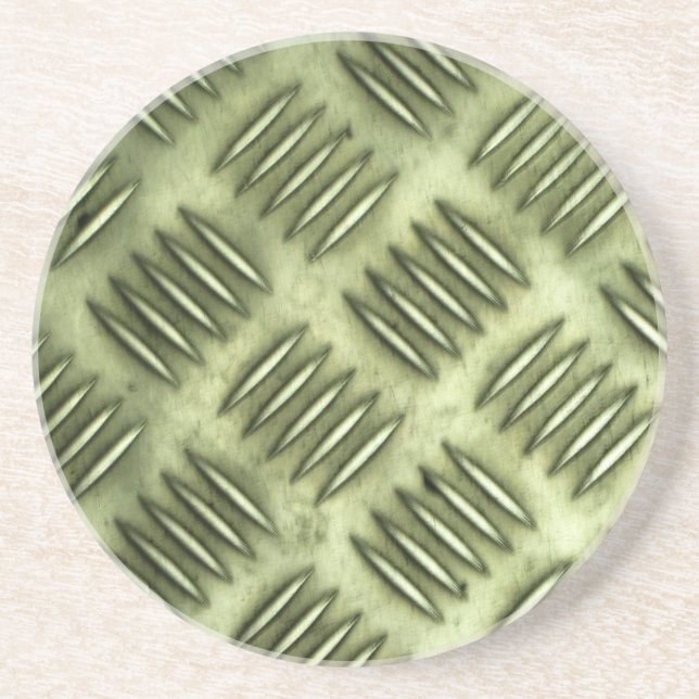 Porta-copos De Arenito Textura de pavimento com revestimento de aço inoxi (Frente)