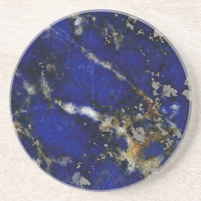 Porta-copos De Arenito Textura de pedra: Lazuli de Lapis (Frente)