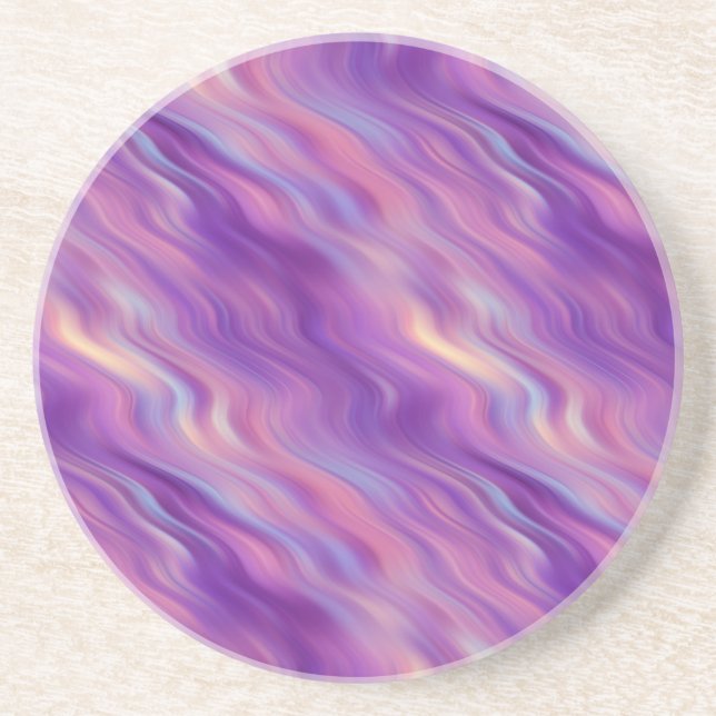 Porta-copos De Arenito Textura ondulada violeta (Frente)