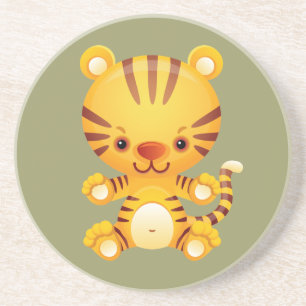 Porta-copos De Arenito Tigre de Kawaii
