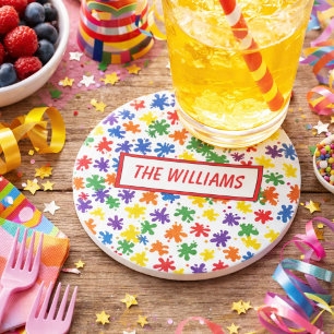 Porta-copos De Arenito Tinta Vibrante Espalhada