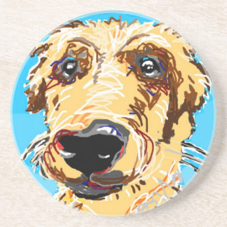 Porta-copos De Arenito Tiragem do golden retriever