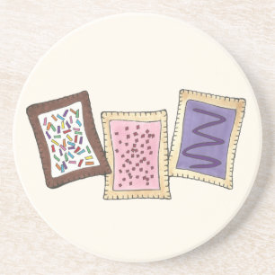 Porta-copos De Arenito Toaster Pastris Breakfast Pastelaria Comida