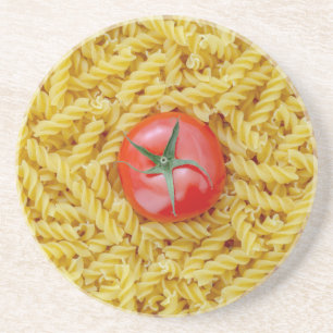 Porta-copos De Arenito Tomate com macarrão fusilli