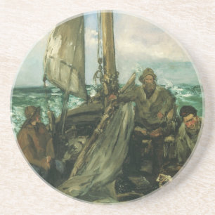Porta-copos De Arenito Trabalhadores do Mar por Edouard Manet, Arte Antig