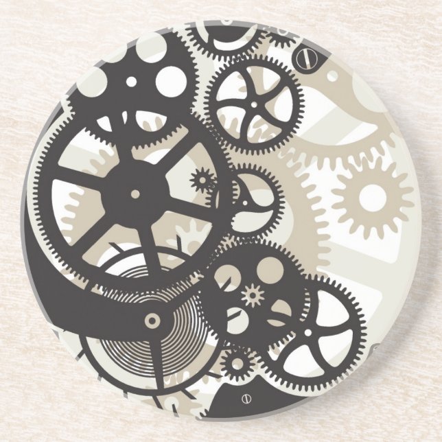 Porta-copos De Arenito Trabalho das rodas da roda denteada (Frente)