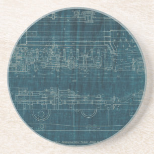 Porta-copos De Arenito Train Blueprint I