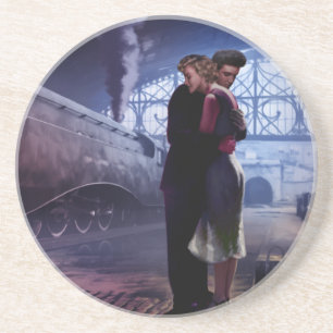 Porta-copos De Arenito Trem azul