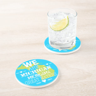 Porta-copos De Arenito Tribal Michigan Michigama Excelente Watts Up North