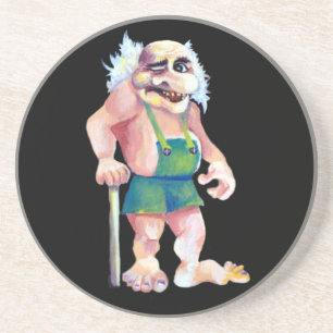 Porta-copos De Arenito Troll Escandinavo Engraçado Parecendo Ogre