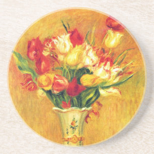 Porta-copos De Arenito Tulipas por Pierre Renoir, Arte Impressionista Vin