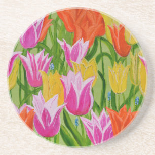 Porta-copos De Arenito Tulips