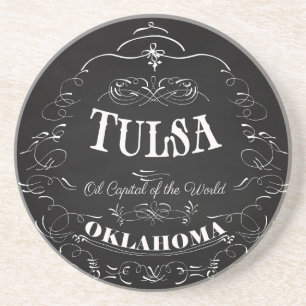 Porta-copos De Arenito Tulsa, Oklahoma - capital do óleo do mundo