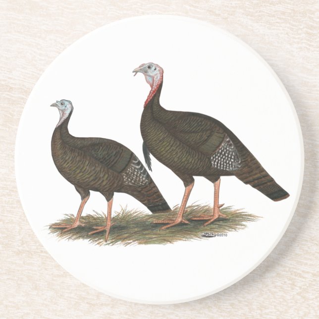Porta-copos De Arenito Turkeys East Wild Pair (Frente)