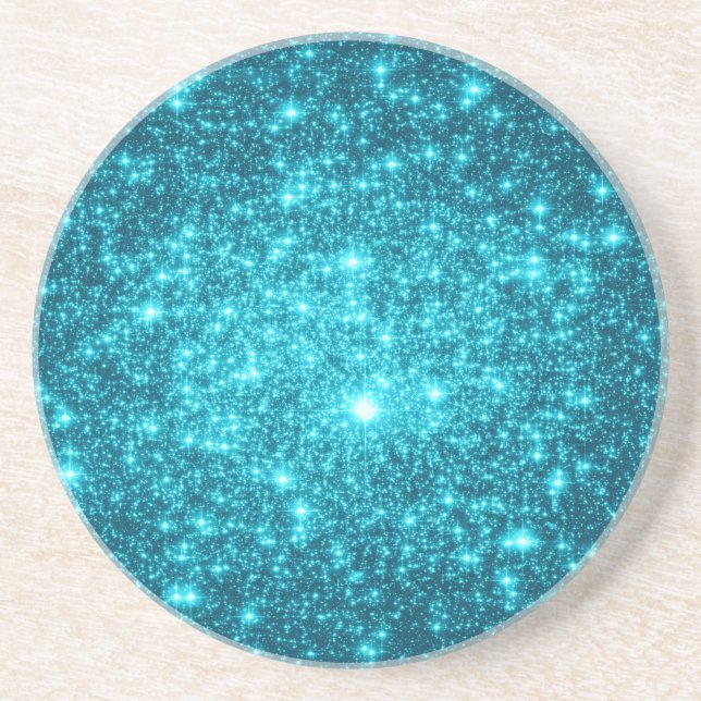 Porta-copos De Arenito Turquoise Sparkle (Frente)