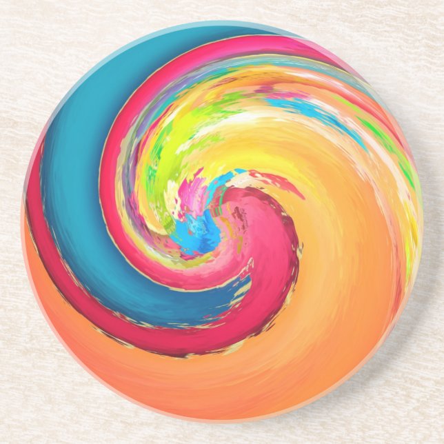 Porta-copos De Arenito Twirl de cor (Frente)