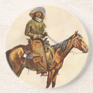 Porta-copos De Arenito Um Cowboy do Arizona por Remington, Western Vintag