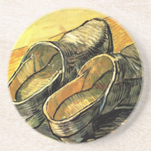 Porta-copos De Arenito Um Par de Tamancos de Couro por Vincent van Gogh