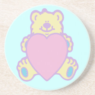 Porta-copos De Arenito Urso de Pelúcia Fofo Coração de Amor