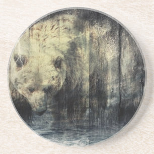 Porta-copos De Arenito Urso de urso ocidental primitivo da floresta do