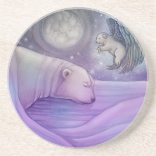 Porta-copos De Arenito Urso Polar com Montanha-russa Anjo