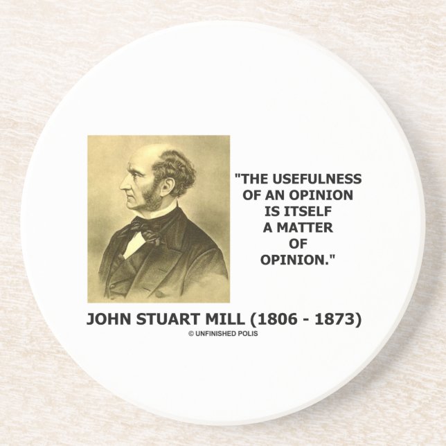 Porta-copos De Arenito Utilidade de John Stuart Mill de umas citações da (Frente)