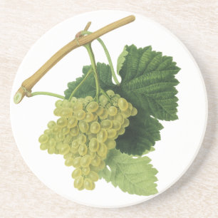 Porta-copos De Arenito Uvas Brancas para Vinho na Videira, Frutas Aliment