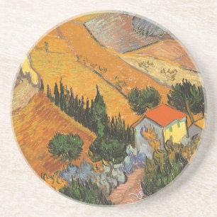 Porta-copos De Arenito Valley com Plowman por Vincent van Gogh