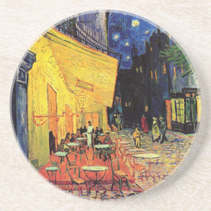 Porta-copos De Arenito Van Gogh Cafe Terrace À Noite