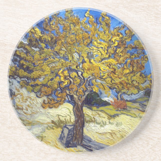 Porta-copos De Arenito Van Gogh Mulberry Tree Impressionism Art (Frente)