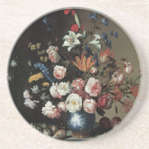 Porta-copos De Arenito Vase of Flowers by a Window, Balthasar van der Ast