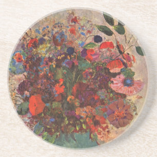 Porta-copos De Arenito Vase Turca por Odilon Redon, Flores Vintage Art