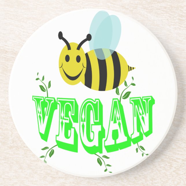 Porta-copos De Arenito vegan da abelha (Frente)