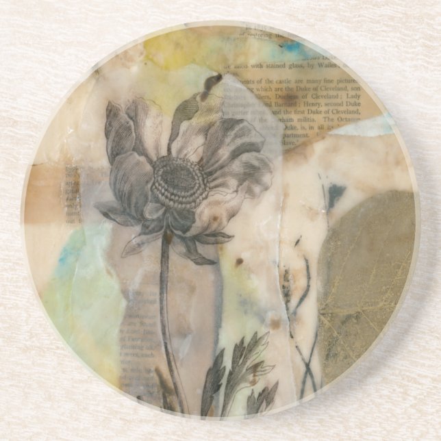 Porta-copos De Arenito Vellum Floral II (Frente)