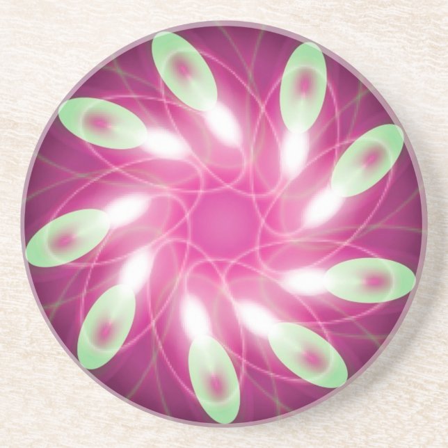 Porta-copos De Arenito Verde Escapando Roxo (Frente)