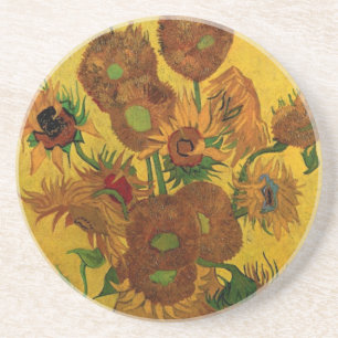 Porta-copos De Arenito Vincent van Gogh Ainda Vase com 15 Girassóis
