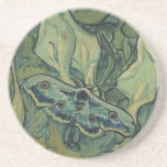 Porta-copos De Arenito Vincent van Gogh - Grande Mariposa Noturna<br><div class="desc">Grande Mariposa Noturna (1889) de Vincent van Gogh é uma pintura de natureza-morta de arte fina vintage pós-impressionista. Um inseto, a mariposa-imperador, em um jardim de primavera com flores de copo-de-leite e outras plantas. Van Gogh chamou-a de 'mariposa caveira' e pintou uma caveira na parte de trás de seu corpo....</div>