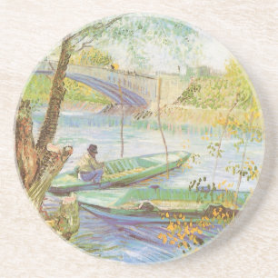 Porta-copos De Arenito Vincent van Gogh Pescando na Primavera, Pont de Cl