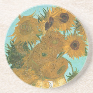 Porta-copos De Arenito Vincent van Gogh - Vaso com Doze Girassóis