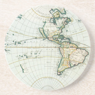 Porta-copos De Arenito Vintage Antique Old World Map de Pieter Goos, 1666