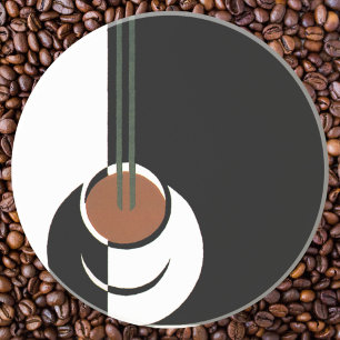 Porta-copos De Arenito Vintage Art Deco, Copo de Café com Vapor