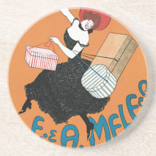 Porta-copos De Arenito Vintage Art Nouveau, Moda das Mulheres Italianas