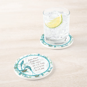 Porta-copos De Arenito Vintage Baby Bird com Portas copos de Moma e Papa