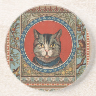 Porta-copos De Arenito Vintage Cat's Life for Gatinho Lovers