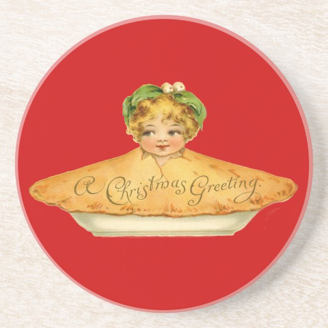 Porta-copos De Arenito Vintage Child & Pie (Frente)