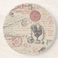 Vintage French Escrevendo Tipografia Paris Rooster