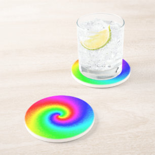 Porta-copos De Arenito Vintage Hippie Boho Tie Dye Psychedelic Twirl