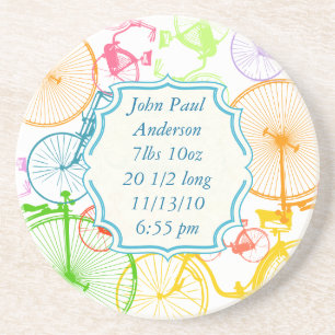 Porta-copos De Arenito Vintage Modern Bicycle Bright Color Neon Portas co