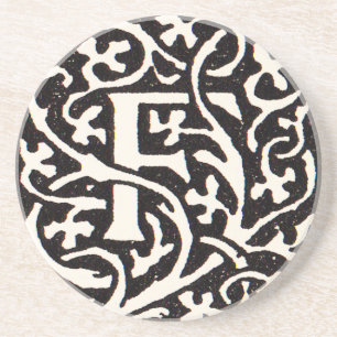 Porta-copos De Arenito Vintage Monograma F Art Nouveau - Letra